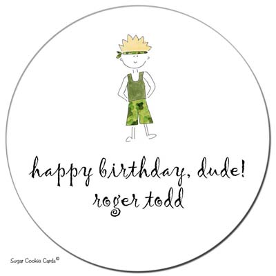 Sugar Cookie Gift Stickers - Cammo Boy